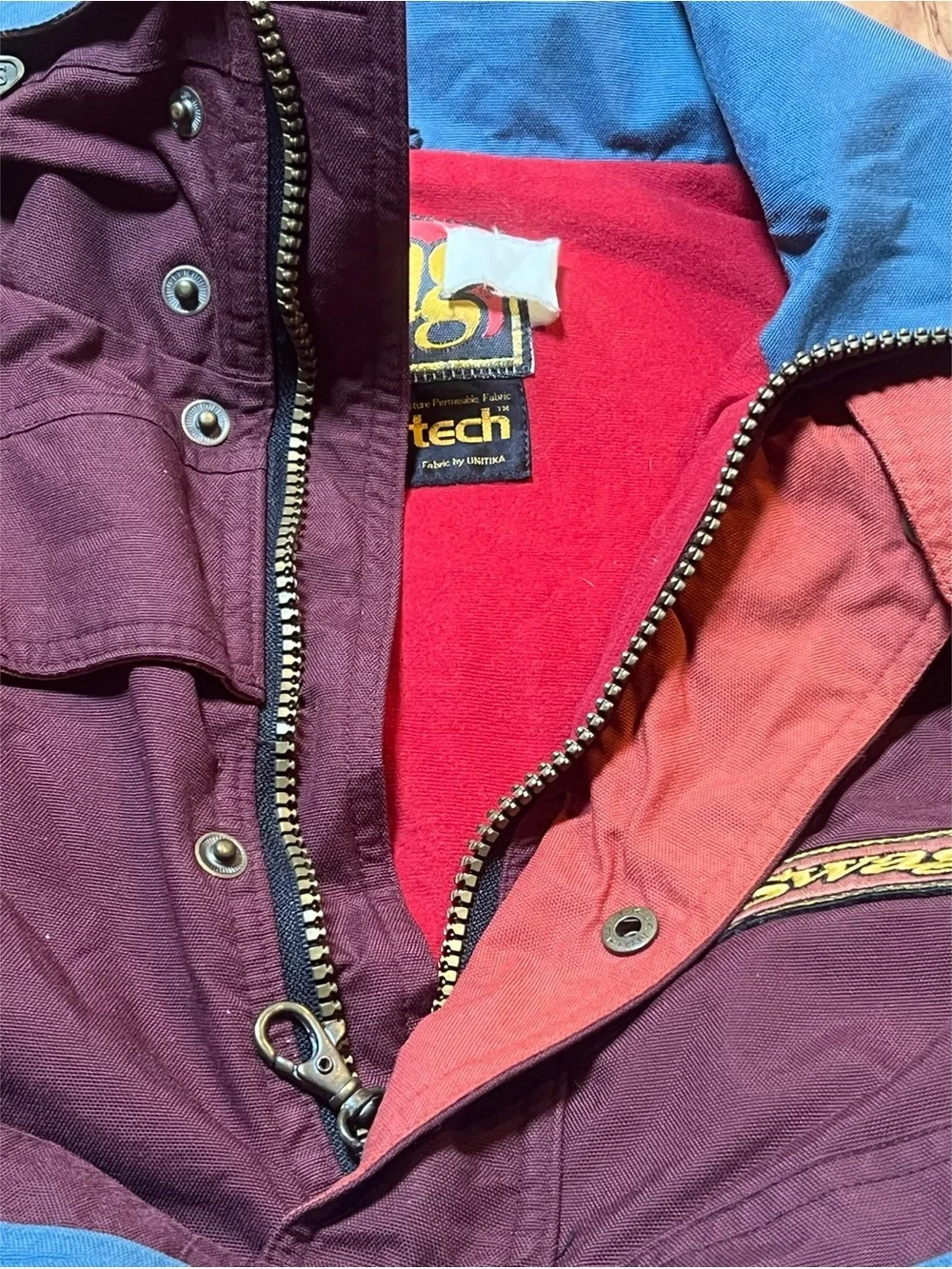 Swag vintage tri color canvas hi/low hem men’s ski jacket size XXL (54)